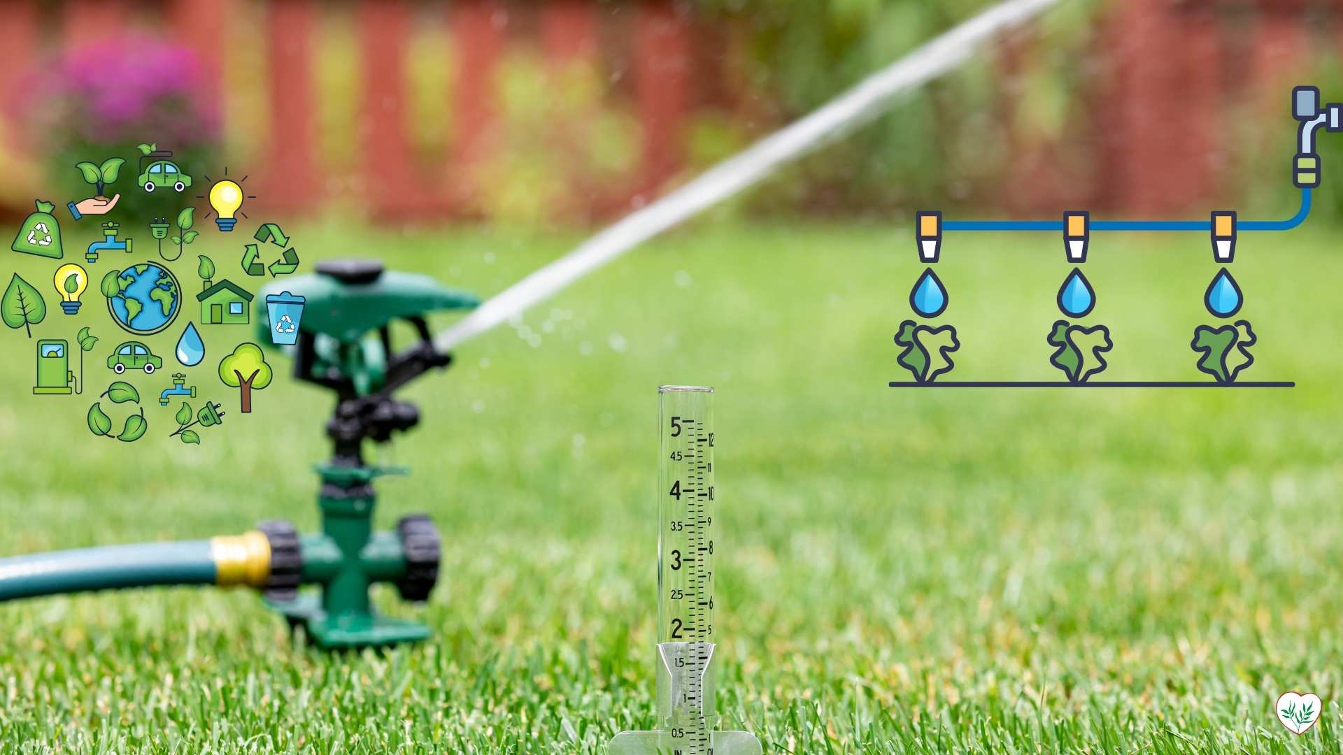 Sistema di irrigazione a goccia e pratiche sostenibili per la Conservazione dell'Acqua in giardinaggio.